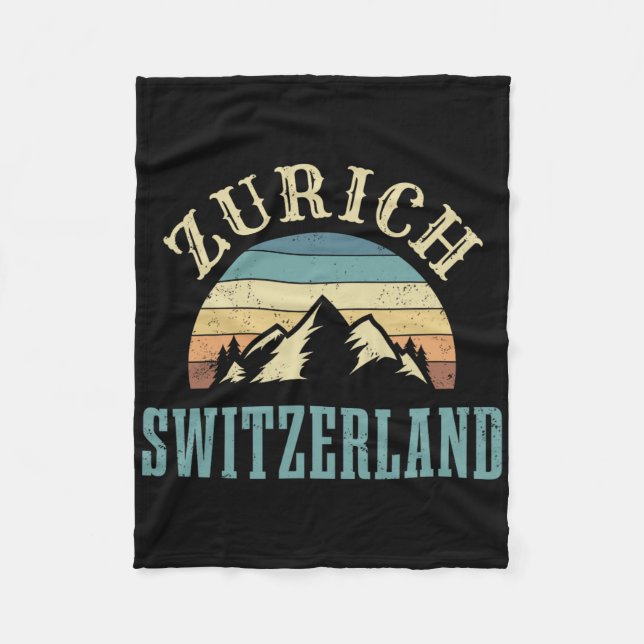 Switzerland Alps Skiing Swiss Mountains Lover Gift Fleece Blanket (Front)