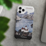 Switzerland Alps Vintage Travel | Handwritten Name Samsung Galaxy Case<br><div class="desc">Switzerland Vintage Travel | View of Spiez, Lake Thun and the Swiss Alps Retro Painting. Edit it to add your own name on beautiful handwritten font Samsung Galaxy S22 Case. Looking for a unique phone case? Look no further this is what you have been looking for! Change the name to...</div>