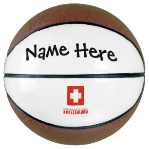 Switzerland and Swiss Flag Personalized  Basketball