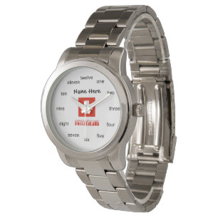 Switzerland and Swiss Flag Personalized Watch