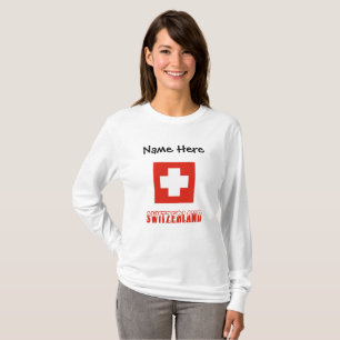 Switzerland and Swiss Flag Personalized Women's  T-Shirt