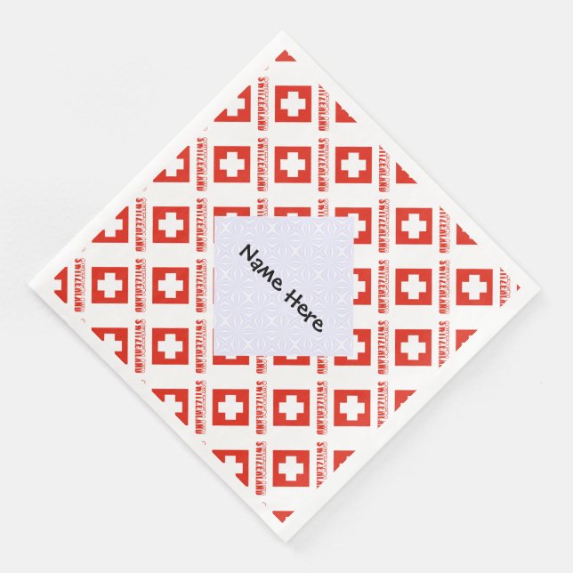 Switzerland and Swiss Flag Tiled Personalized  Napkin (Corner)