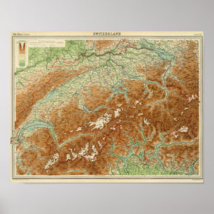 Switzerland Atlas Map Poster
