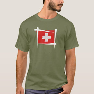 Switzerland Brush Flag T-Shirt
