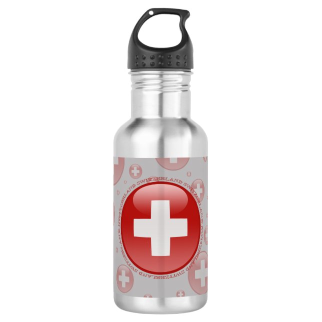 Switzerland Bubble Flag 532 Ml Water Bottle (Front)