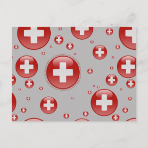Switzerland Bubble Flag Postcard