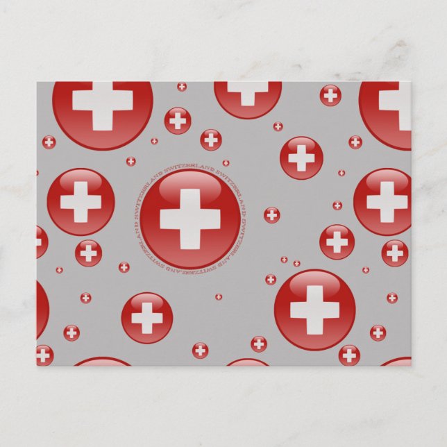 Switzerland Bubble Flag Postcard (Front)