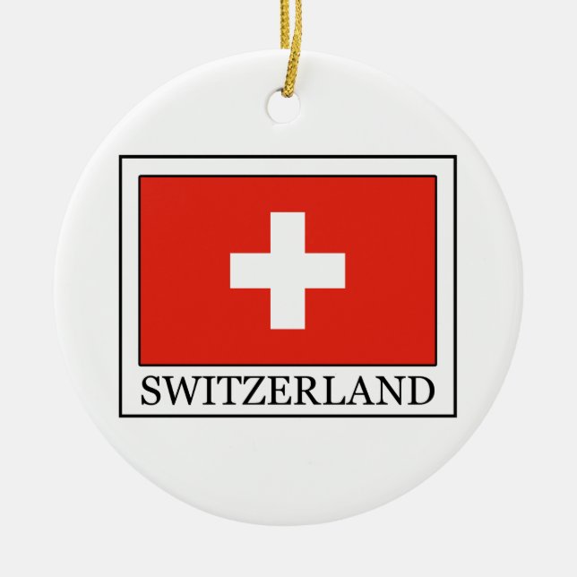 Switzerland Ceramic Ornament (Front)