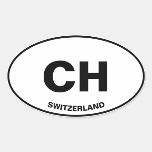 Switzerland (CH) Euro Oval Sticker Oval Bumper