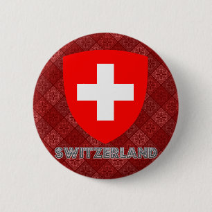 Switzerland Coat of Arms 2 Inch Round Button