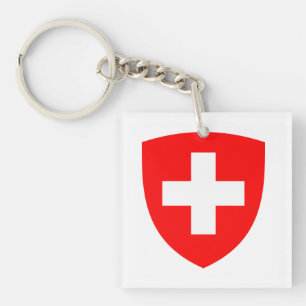 Switzerland country coat arms symbol emblem swiss keychain