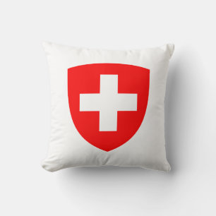 Switzerland country coat arms symbol emblem swiss throw pillow