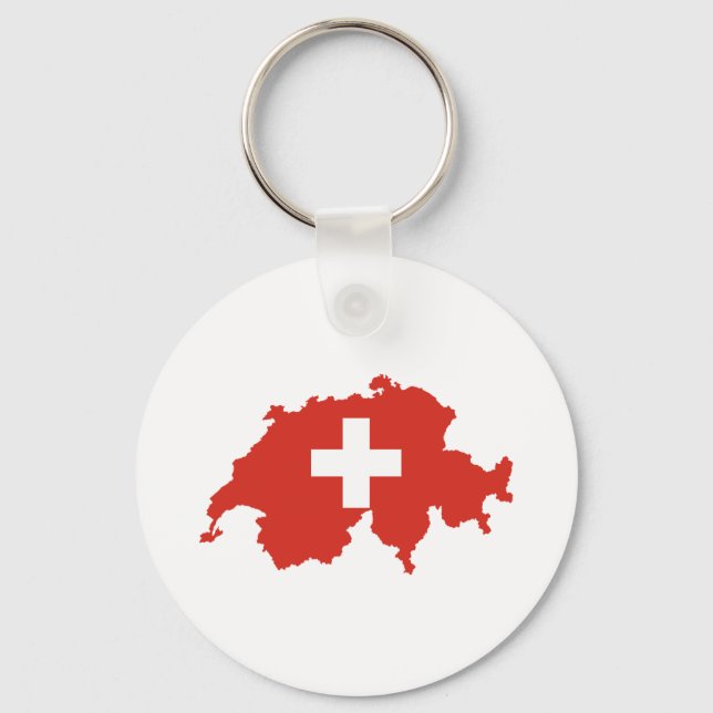 Switzerland Country Flag  Keychain (Front)