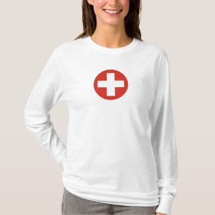 Switzerland country flag roundel symbol army milit T-Shirt