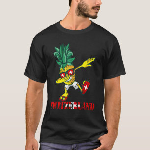 Switzerland Dabbing Pineapple Swiss Pride Swiss Fl T-Shirt