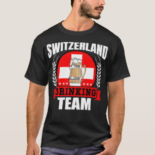 Switzerland Drinking Team Funny Swiss Flag Beer T-Shirt