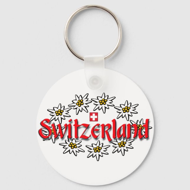 Switzerland Edelweiss Keychain (Front)