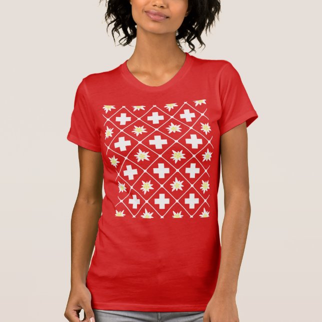 Switzerland Edelweiss pattern T-Shirt (Front)