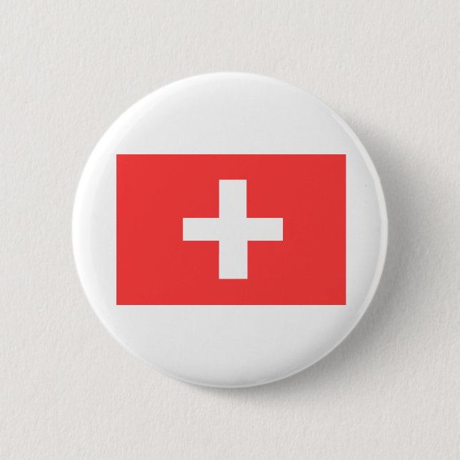 Switzerland Flag 2 Inch Round Button (Front)