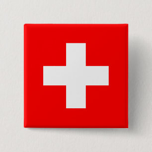Switzerland Flag 2 Inch Square Button