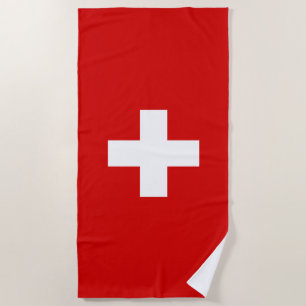 Switzerland flag beach towel