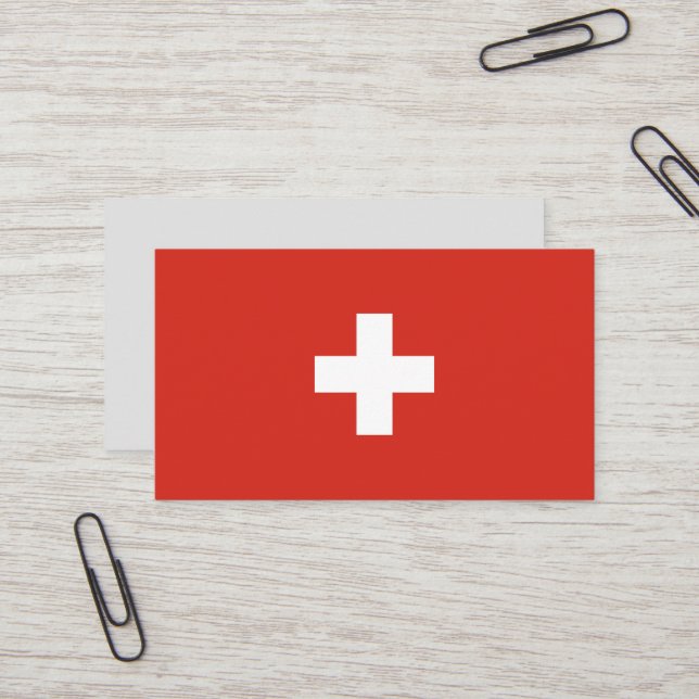 Switzerland flag business card (Front/Back In Situ)