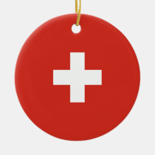 Switzerland flag ceramic ornament