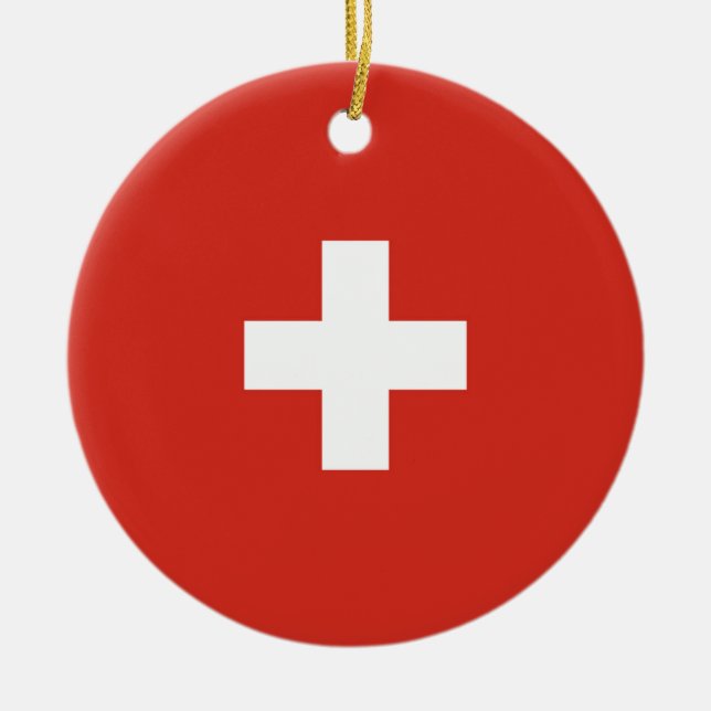 Switzerland flag ceramic ornament (Front)