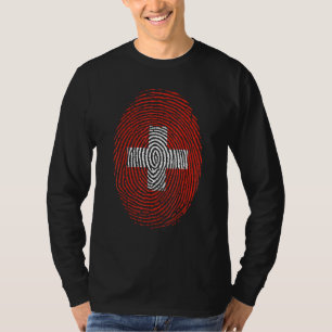 Switzerland Flag Dna Fingerprint Men Women Kids T-Shirt