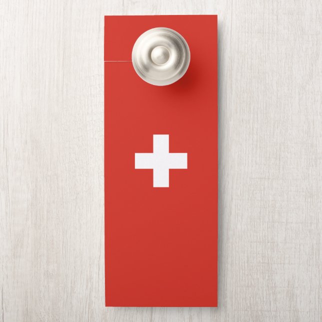 Switzerland flag door hanger (On Knob)