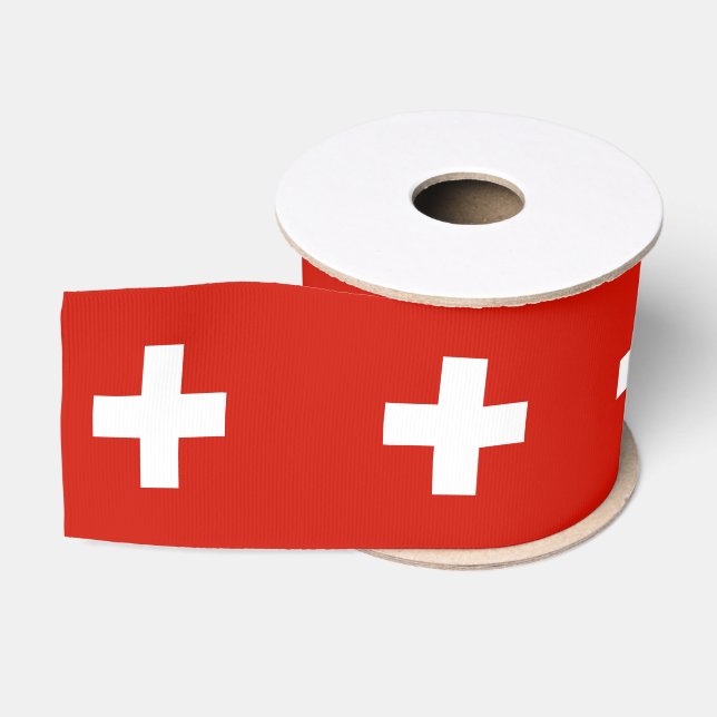Switzerland flag grosgrain ribbon (Spool)