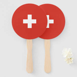 Switzerland flag hand fan