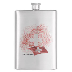 Switzerland flag hip flask