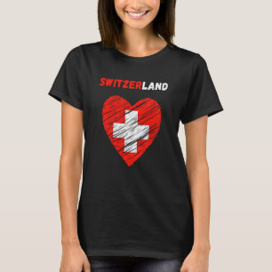 Switzerland Flag Holiday Switzerland Heart Swiss F T-Shirt