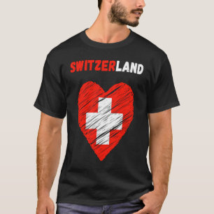 Switzerland Flag Holiday Switzerland Heart Swiss F T-Shirt