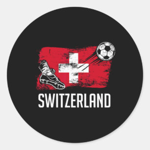 Switzerland Flag Jersey Swiss Soccer Team Swiss Classic Round Sticker