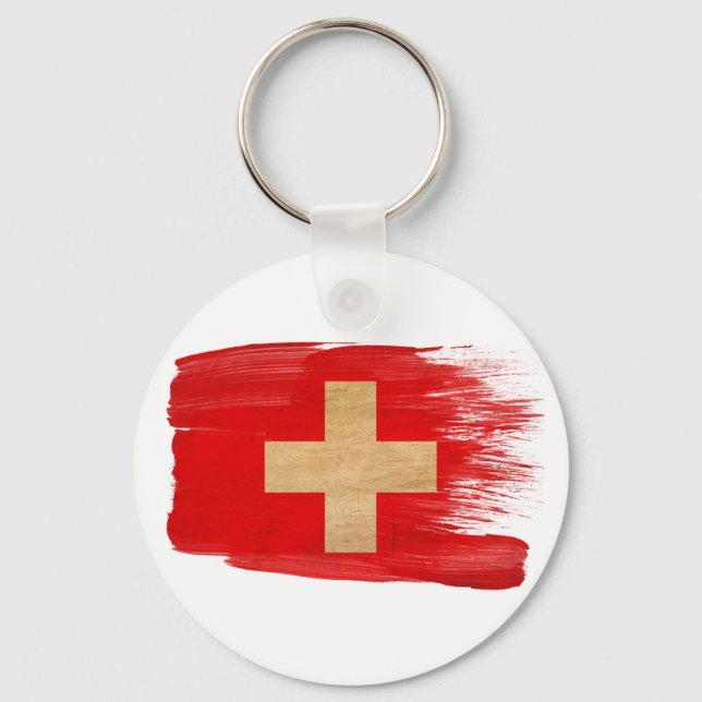 Switzerland Flag Keychain (Front)