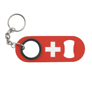 Switzerland Flag Keychain Bottle Opener