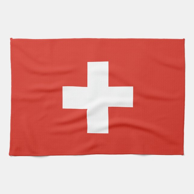 Switzerland Flag Kitchen Towel (Horizontal)