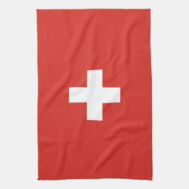 Switzerland flag kitchen towel (Vertical)
