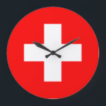 Switzerland Flag Large Clock<br><div class="desc">Switzerland Flag</div>