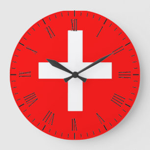 Switzerland Flag Large Clock