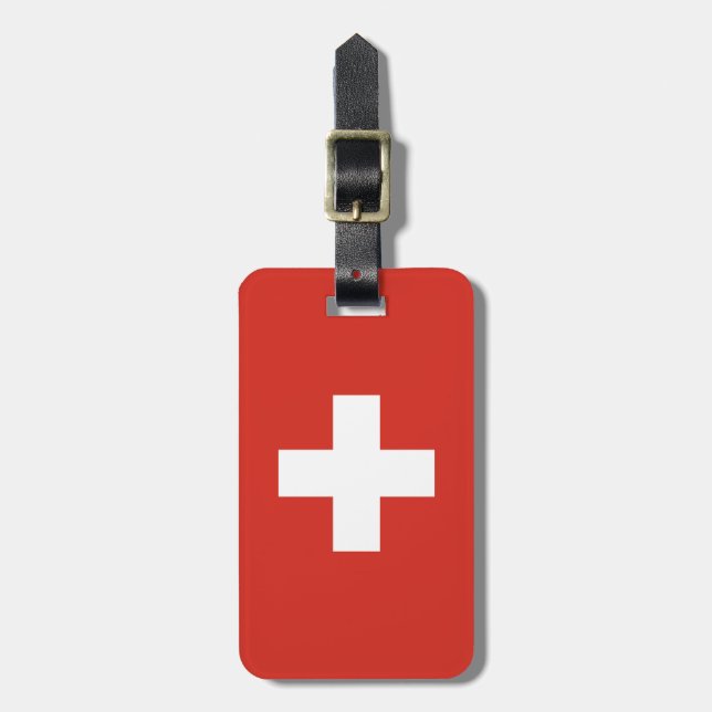 Switzerland Flag Luggage Tag (Front Vertical)