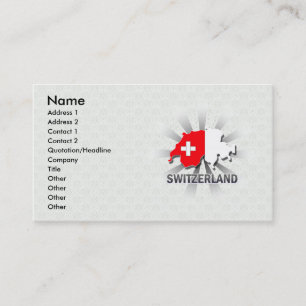 Switzerland Flag Map 2.0 Business Card