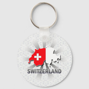Switzerland Flag Map 2.0 Keychain