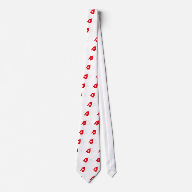 Switzerland Flag Map full size Tie (Front)