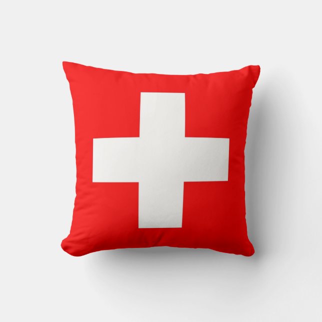 Switzerland Flag on American MoJo Pillow (Front)