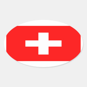 Switzerland Flag Oval Sticker
