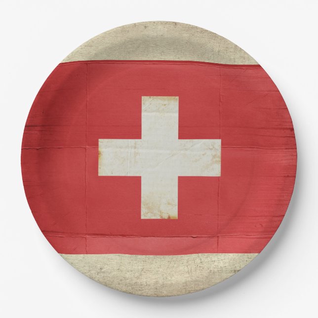 Switzerland Flag Paper Plates (Front)
