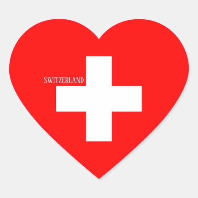 Switzerland Flag Patriotic Heart Sticker (Front)